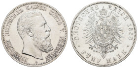 Silbermünzen des Kaiserreichs Preussen
 5 Mark, 1888, Friedrich III., Kratzer, kl. Rf., vz. J. 99