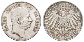 Silbermünzen des Kaiserreichs Sachsen
 2 Mark, 1904, Georg, vz-st. J. 129