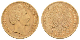 Goldmünzen des Kaiserreichs Bayern
 10 Mark, 1873, Ludwig II., ss. J. 193