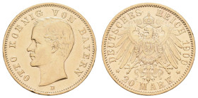 Goldmünzen des Kaiserreichs Bayern
 20 Mark, 1900, Otto, kl. Rf., f. vz. J. 200