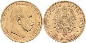 Goldmünzen des Kaiserreichs Preussen
 10 Mark, 1875, A, Wilhelm I., kl. Rf., vz, J. 245.