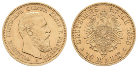 Goldmünzen des Kaiserreichs Preussen
 10 Mark, 1888, Friedrich III., vz, J. 247.