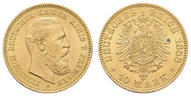 Goldmünzen des Kaiserreichs Preussen
 10 Mark, 1888, Friedrich III., vz-st. J. 247.