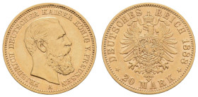 Goldmünzen des Kaiserreichs Preussen
 20 Mark, 1888, Friedrich III., kl. Rf., ss. J. 248