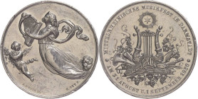 Medaillen Medaillen Deutschland vor 1900
 Hessen-Darmstadt, Zinnmedaille (Dm. ca. 37mm, ca. 16,89g), von Neuss/Ott, auf das Mittelrheinische Musikfes...