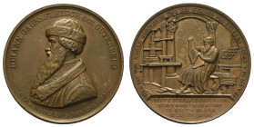 Medaillen Medaillen Deutschland vor 1900
 Mainz, Bronzemedaille (Dm. 51mm, 70,31g), 1840, 400-Jahrfeier der Erfindung des Buchdrucks. Av: Brustbild G...