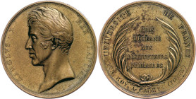Medaillen Medaillen Ausland vor 1900
 Frankreich, Karl X., Bronzemedaille (Dm. ca. 51mm, ca. 51,30g), 1829, Auszeichnung der Universite de France. Av...