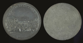 Medaillen Medaillen Ausland vor 1900
 Frankreich, Paris, Ludwig XVI., einseitige Zinnplakette (Dm. ca. 83,00mm, ca. 138,31g), 1789, von Andrieu, auf ...