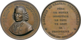 Medaillen Medaillen Ausland vor 1900
 Schweiz, Bronzemedaille (Dm. ca. 57,10mm, ca. 103,77g), o.J., von F. Landry, auf Daniel Jeanrichard. Av: Brustb...