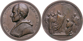 Medaillen Medaillen Ausland vor 1900
 Vatikan, Leo XIII., Bronzemedaille (Dm. ca. 43,90mm, ca. 38,08g), 1900, von Bianchi, auf die Öffnung der Heilig...