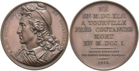 Medaillen Medaillen Ausland vor 1900
 Frankreich, Constantin de Tourville, Bronzemedaille (Dm. ca. 41mm, ca., 36,67g), 1823, von Pingret. Av: Brustbi...