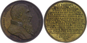 Medaillen Medaillen Ausland vor 1900
 Belgien, Æ-Medaille (Dm. ca. 34,3mm, ca. 16,89g), o.J., von Jouvenel, auf den Botaniker Rembert Dodoens (1517-1...
