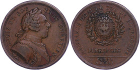 Medaillen Medaillen Ausland vor 1900
 Frankreich, Paris, Bronzemedaille (Dm. ca. 33,9mm, ca. 18,42g), 1751, von Du Vivier. Av: Brustbild Ludwig XV. n...