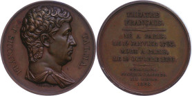 Medaillen Medaillen Ausland vor 1900
 Frankreich, Bronzemedaille (Dm. ca. 42,1mm, ca. 39,91g), 1826, con Caunois, auf François-Joseph Talma, Suitenme...