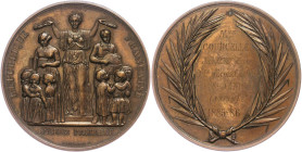Medaillen Medaillen Ausland vor 1900
 Frankreich, Bronzemedaille (Dm. ca. 51,50mm, ca. 63,62g), 1886, von J. B. Farochon. Av: Weibliche Gestalt bekrä...