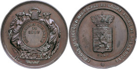 Medaillen Medaillen Ausland vor 1900
 Luxemburg, Bronzemedaille (Dm. ca. 46,80mm, ca. 42,53g), 1887, von Hart. Av: Wappen, im Außenkranz Umschrift. R...