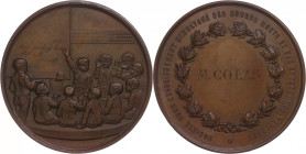 Medaillen Medaillen Ausland vor 1900
 Frankreich, Kupfermedaille (ca. 51mm, ca. 56,70g), o.J., unsigniert. Av: 10 kleine Schüler vor Tafel. Rev: Kran...