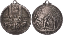 Medaillen Medaillen Ausland vor 1900
 USA, versilberte Bronzemedaille (Dm. ca. 31,9mm, ca. 13,64g), 1807, von Fuchs, auf die Entdeckung des Hudson-Ri...
