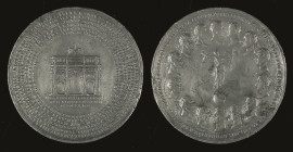Medaillen Medaillen Ausland vor 1900
 Österreich, Franz I., Zinn-Gussmedaille (Dm. ca. 74,50mm, ca. 88,70g), 1814, unsigniert, Wiener Kongress. Av: V...