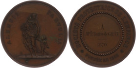 Medaillen Medaillen Ausland vor 1900
 Frankreich, Bronzemedaille (Dm. ca. 50,90mm, ca. 59,74g), 1870, unsigniert. Av: Stehende weibliche Gestalt mit ...