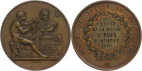 Medaillen Medaillen Ausland vor 1900
 Frankreich, Bronzemedaille (Dm. ca. 41,50mm, ca. 33,87g), 1881, von J. Lagrange. Av: Zeichnende, nackte männlic...