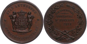 Medaillen Medaillen Ausland vor 1900
 Belgien, Kupfermedaille (Dm 30mm, 9,75g), o.J. (um 1890), von Baetes. Av. Wildes Paar hält gekrönten Stadtschil...