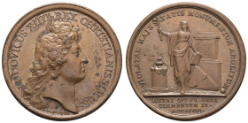 Medaillen Medaillen Ausland vor 1900
 Frankreich, Ludwig XIV, Bronzemedaille (31,2 g, 41,3 mm), 1668, Mauger. Av.: Büste des Königs nach rechts, in U...