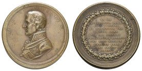 Medaillen Medaillen Ausland vor 1900
 Großbritannien, George III. 1760-1820, unsignierte bronzene Steckmedaille (Dm. 47mm, 30,80g), o.J. (1815), auf ...