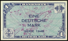 Banknoten Deutsche Reichsbanknoten 1874-1945
 Bank deutscher Länder, 1 DM 1948, Ro.232, kassenfrisch, Erhaltung I.