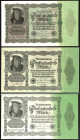 Banknoten Deutsche Reichsbanknoten 1874-1945
 3x 50.000 Mark, 19.11.1922, drei Varianten, Ro. 78 /S. J (selten), 79 a, d. Erh. I, I-.
