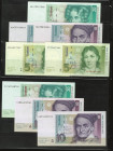 Banknoten Geldscheine Deutsche Bundesbank
 Deutsche Bundesbank, 1989-1999, 8 St.: 10 DM 2.1. 1989 (Ro. 292a); 5, 10, 20 DM 1. 8.1991, Ro. 296a, b, 29...