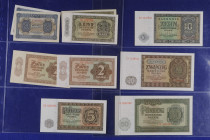 Banknoten Banknoten DDR
 Sowjetische Besatzungszone und DDR, 1948-1989, Kompletter Satz der Banknotenserie (DDR-Druck) 1948. Insgesamt 10 Scheine zu ...