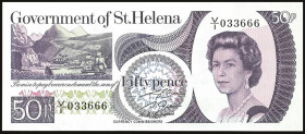 Banknoten Banknoten Afrika und Naher Osten
 St. Helena, 50 Pence o. D. (1979), P. 5a, Erh. I.
