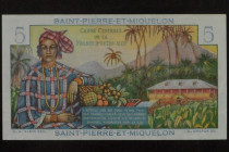 Banknoten Banknoten Mittelamerika und Karibikregion
 Saint-Pierre & Miquelon, 5 Francs , o. D (1950) Bougainville Serie B81. P. 22, Erh. I.