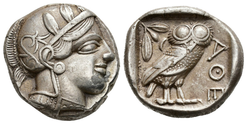 GRECIA ANTIGUA. ÁTICA. Atenas. Tetradracma (454-405 a.C.). A/ Cabeza de Atenea a...