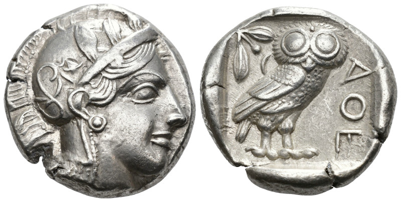 GRECIA ANTIGUA. ÁTICA. Atenas. Tetradracma (454-405 a.C.). A/ Cabeza de Atenea a...