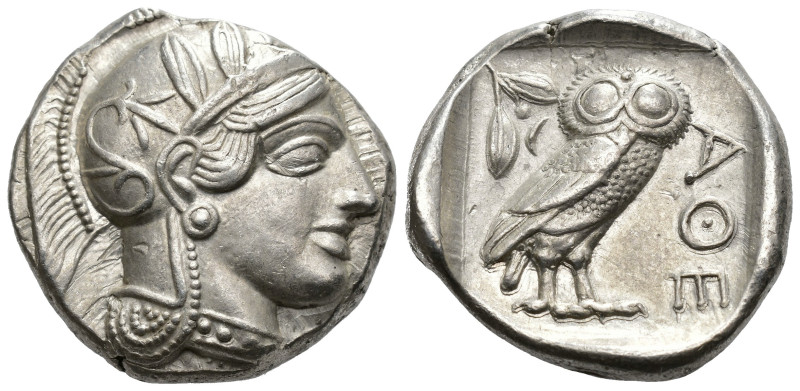 GRECIA ANTIGUA. ÁTICA. Atenas. Tetradracma (454-405 a.C.). A/ Cabeza de Atenea a...