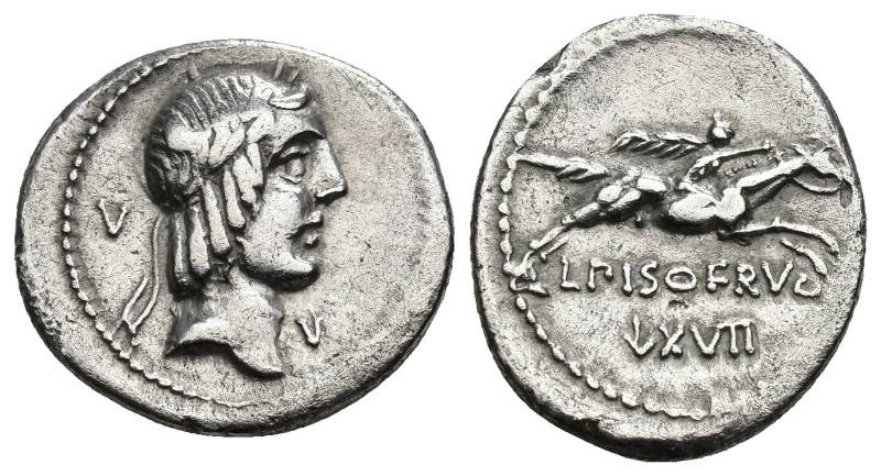 REPÚBLICA ROMANA. CALPURNIA. L. Calpurnius Piso Frugi. Denario. Roma (90-89 a.C....