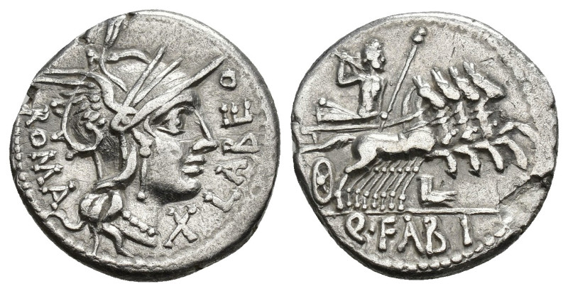 REPÚBLICA ROMANA. FABIA. Q. Fabius Labeo. Denario. Norte de Italia (124 a.C.). A...
