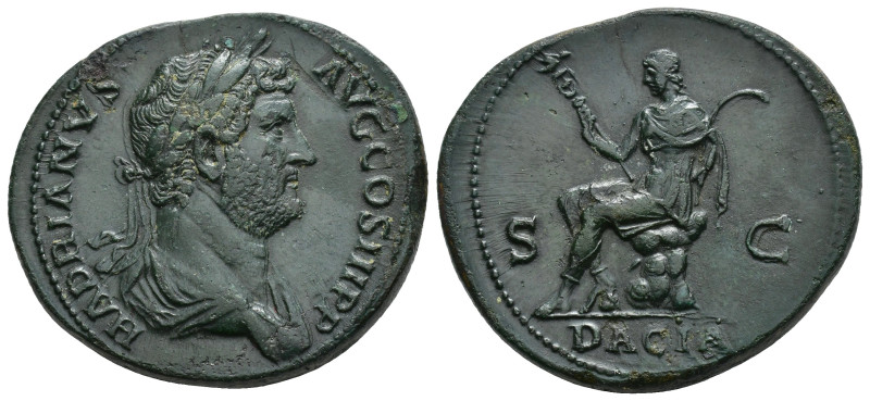 IMPERIO ROMANO. ADRIANO. Sestercio. Roma (130-133). A/ Busto laureado y drapeado...