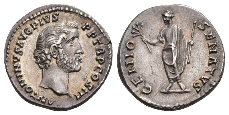 IMPERIO ROMANO. ANTONINO PÍO. Denario. Roma (140-143). A/ Cabeza a der.; ANTONIN...