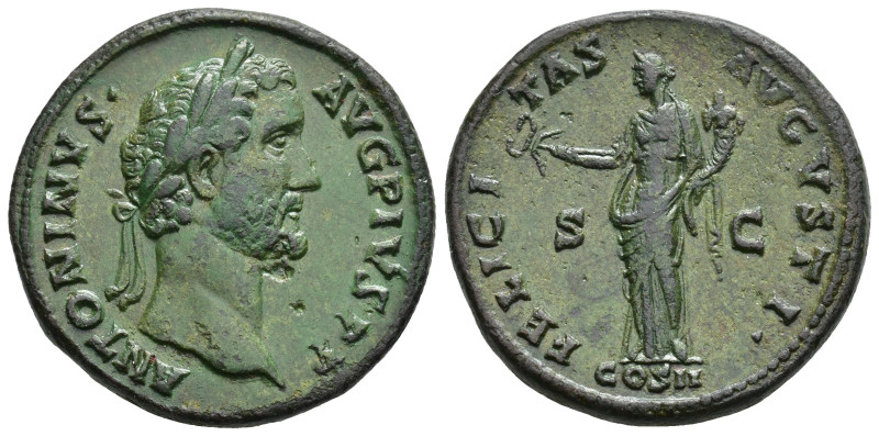 IMPERIO ROMANO. ANTONINO PÍO. Sestercio. Roma (139). A/ Cabeza laureada a der.; ...