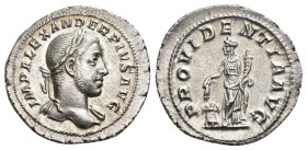 IMPERIO ROMANO. ALEJANDRO SEVERO. Denario. Roma (231-235). A/ Busto laureado y drapeado al hombro a der.; IMP ALEXANDER PIVS AVG. R/ Providentia o Ann...