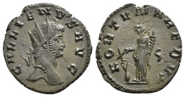 IMPERIO ROMANO. GALIENO. Antoniniano. Roma (260-268). A/ Cabeza radiada a der.; GALLIENVS AVG. R/ Fortuna a izq. con timón y cornucopia, en campo a iz...