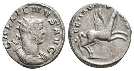 IMPERIO ROMANO. GALIENO. Antoniniano. Mediolanum (258). A/ Busto radiado y acorazado a der.; GALLIENVS AVG. R/ Pegaso a der.; LEG II ADI VI P VI F. VE...