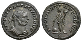 IMPERIO ROMANO. TÁCITO. Antoniniano. Ticinum (275-276). A/ Busto radiado, drapeado y acorazado a der.; IMP C M CLA TACITVS AVG. R/ Providentia con cor...