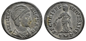 IMPERIO ROMANO. HELENA. Follis. Ticinum (326). A/ Busto drapeado a der.; FL HELENA AVGVSTA. R/ Securitas a izq. con rama; SECVRITAS REIPVBLICE. -/-//Q...