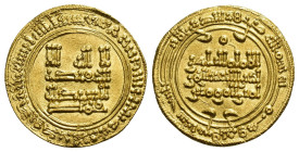 ACUÑACIONES HISPANO-ÁRABES. CALIFATO. Abd al-Rahman III. Dinar. Al-Andalus. A/ R/ AU 4,16 g. 20,7 mm. V-401; Miles-222a- EBC+. Rara. No más de 5 ejemp...