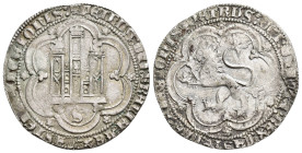 REINOS DE CASTILLA Y LEÓN. PEDRO I. 4 maravedís. Sevilla. Atribuida por A. Heiss a Segovia. R/ CU 4,85 g. 30,69 mm. III-386. EBC-.