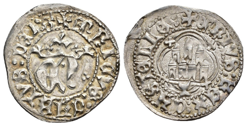 REINOS DE CASTILLA Y LEÓN. ENRIQUE IV. 1/2 real. Cuenca. AR 1,69 g. 23 mm. III-7...
